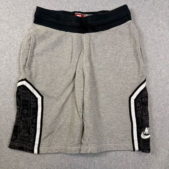 Nike Air Athletics Mens Size Small Elastic Waist Sweat Shorts Gray Black Pockets - Picture 1 of 7